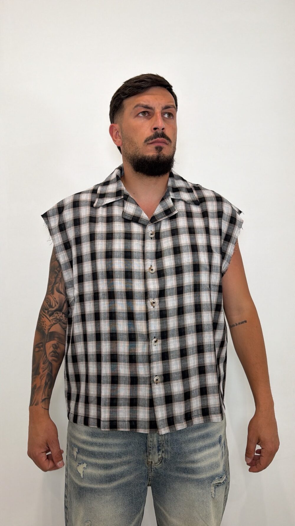 Camicia smanicato quadri