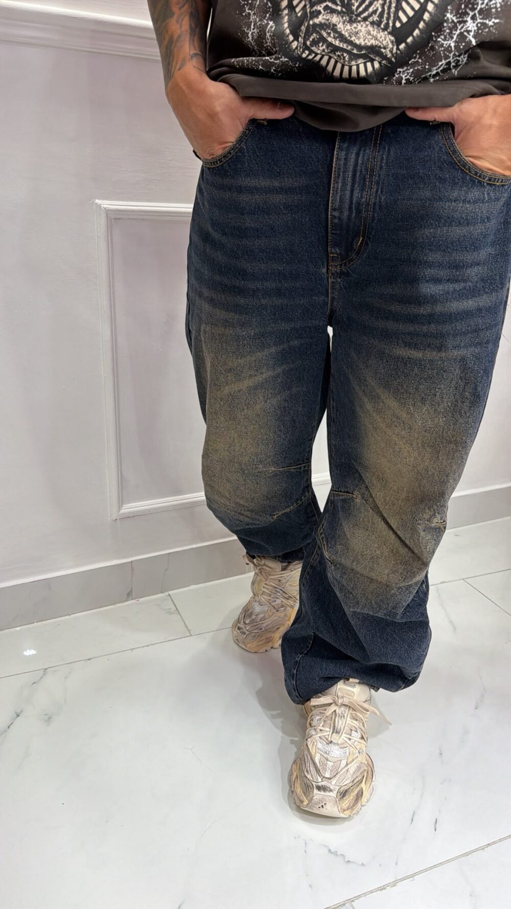 Baggy sabbiato blue